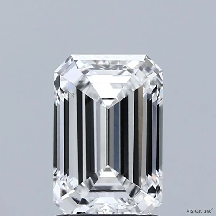 1.68 Carat Emerald Shaped, Ideal Cut, D Color, VS1 Clarity, IGI Certified Lab Grown Diamond