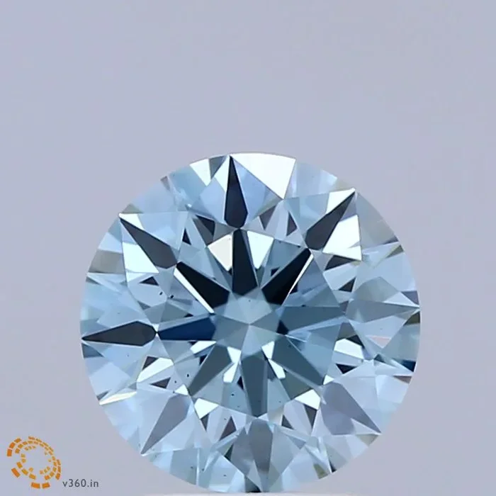1.87 Carat Round Shaped, Ideal Cut, FANCY VIVID BLUE Color, VS1 Clarity, IGI Certified Lab Grown Diamond