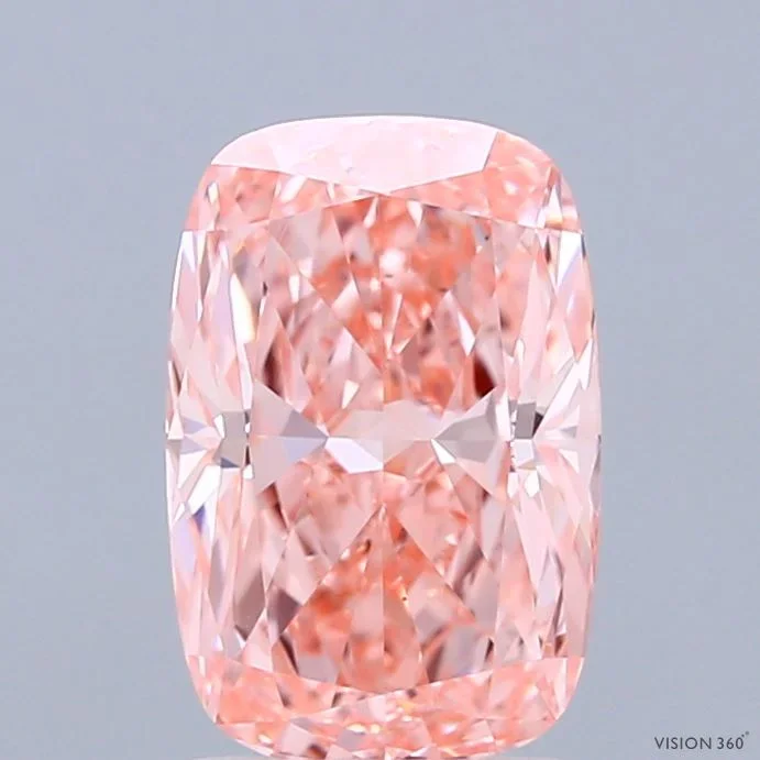1.89 Carat Cushion Shaped, Ideal Cut, FANCY VIVID PINK Color, VS1 Clarity, IGI Certified Lab Grown Diamond