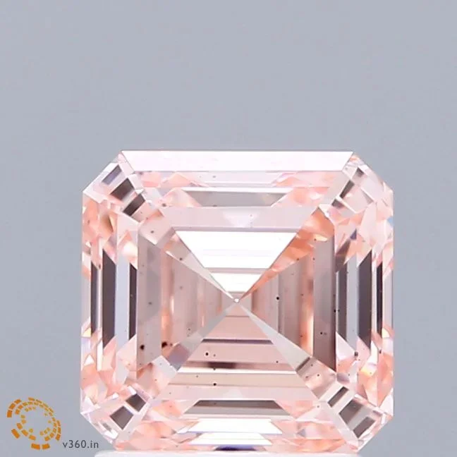 1.98 Carat Asscher Shaped, Ideal Cut, FANCY INTENSE PINK Color, VS2 Clarity, IGI Certified Lab Grown Diamond