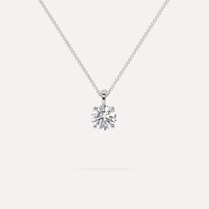 1 carat Round Diamond Pendant Necklace