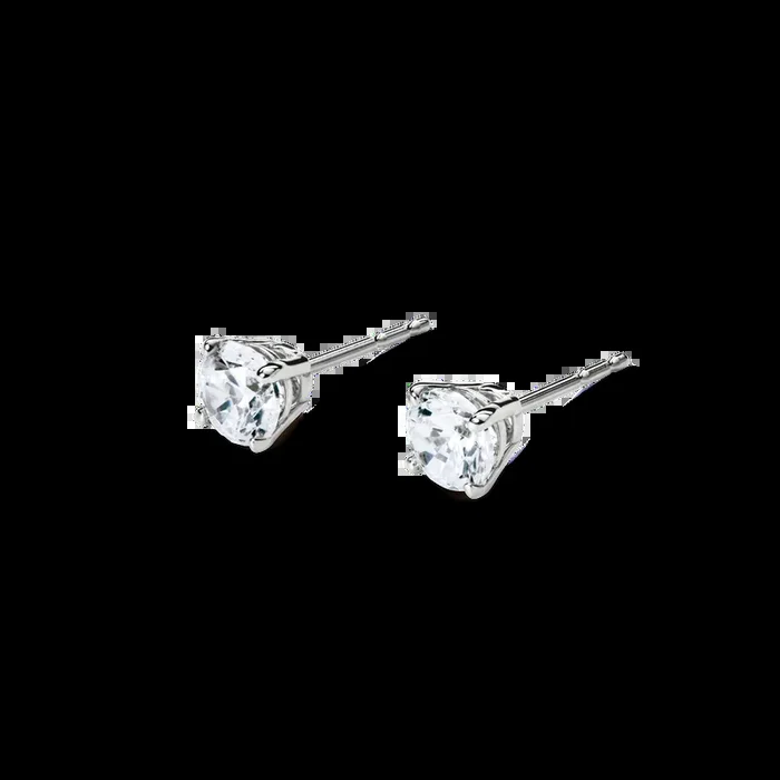 1 Carat Round Diamond Studs – White Gold
