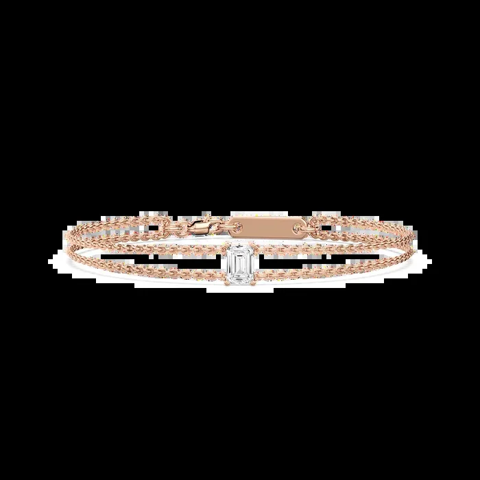 1 ctw Emerald Lab Grown Diamond Solitaire Chain Bracelet – 7 Inches