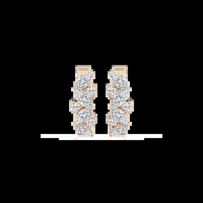 1 ctw Marquise and Round Lab Grown Diamond Petite Huggie Hoop Earrings
