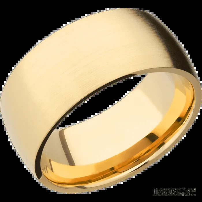 10 mm wide Domed 14K Yellow Gold band.