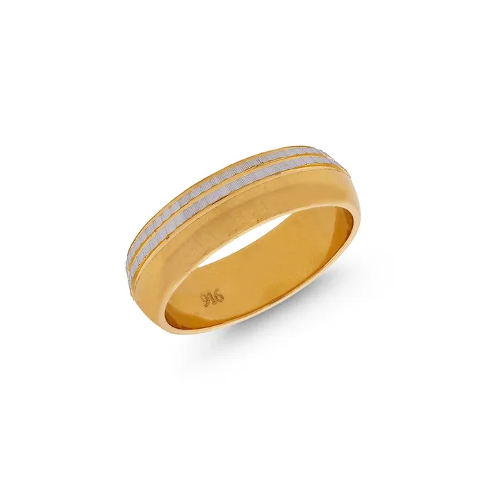 10 Size Two-tone Band in 22K Gold