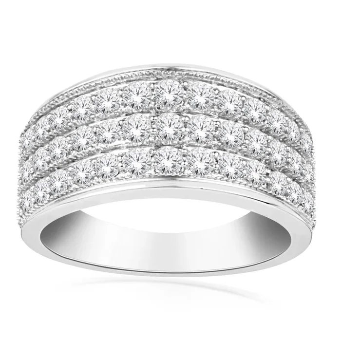 10ct White Gold 1 Carat Diamond Claw Ring