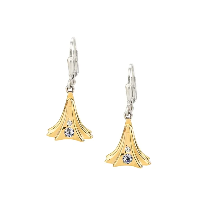 10k Gold and White Moissanite Alchemy Leverback Earrings