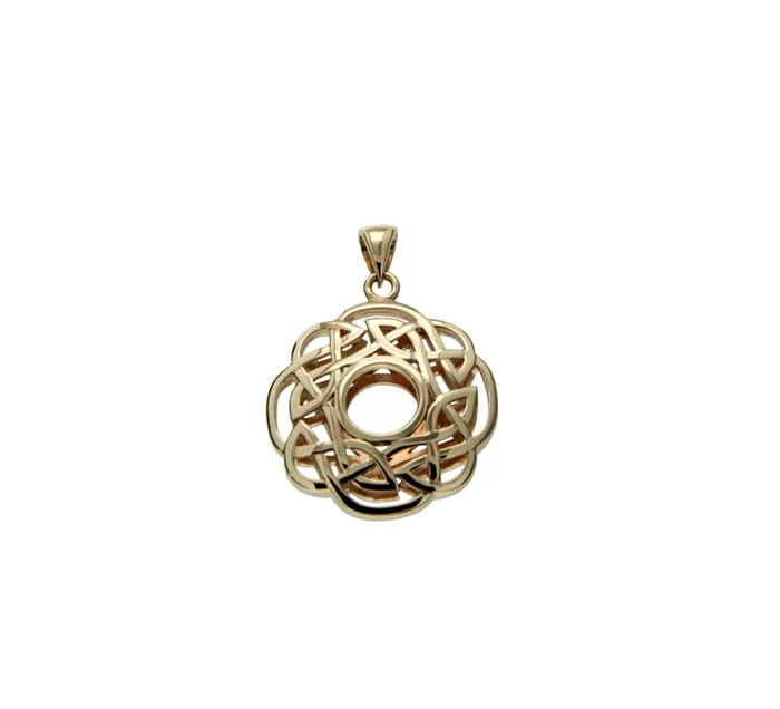 10K Gold Window to the Soul Scalloped Pendant
