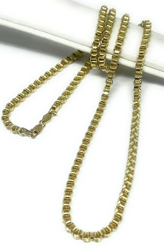 10k Solid Gold ALEXANDER BOX CHAIN 18 – 24 inch 3.5mm (Semi-Hollow Style)