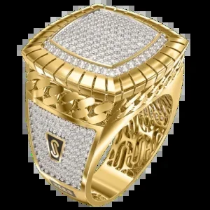10k Solid Gold MONACO NERO CZ MENS RING (NERO 9)