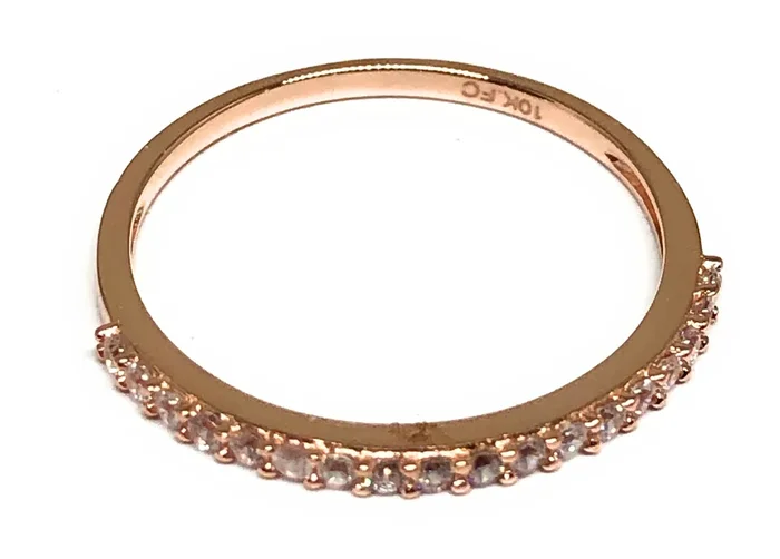 10k Solid Gold Rose Gold Band CZ Ring (FC 121)