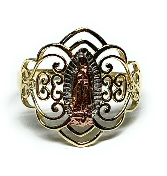 10k Solid Gold Tri-Color Virrgin Filigrana Ring (FC 249)