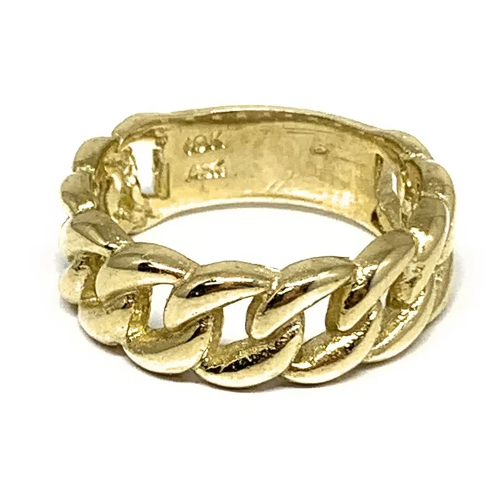 10k Solid Gold Yellow Big Cuban Link Ring (6.6g)