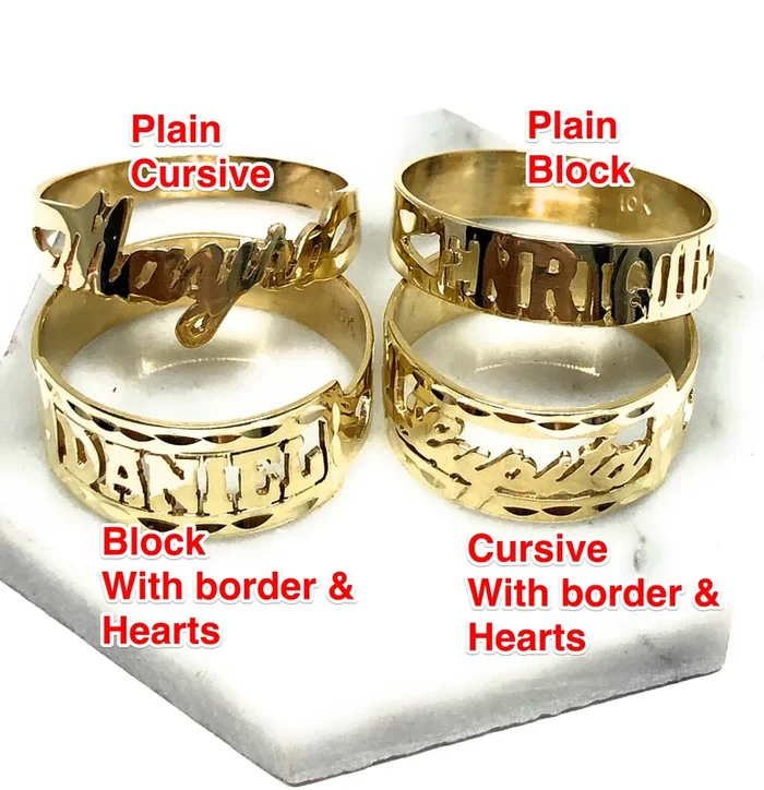 10k Solid Gold Yellow CUSTOMIZED Name Ring
