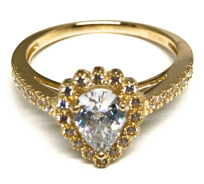 10k Solid Gold Yellow Gold CZ Ring (FC 106)