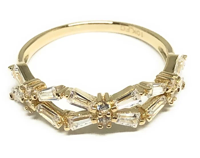 10k Solid Gold Yellow Gold CZ Ring (FC 113)