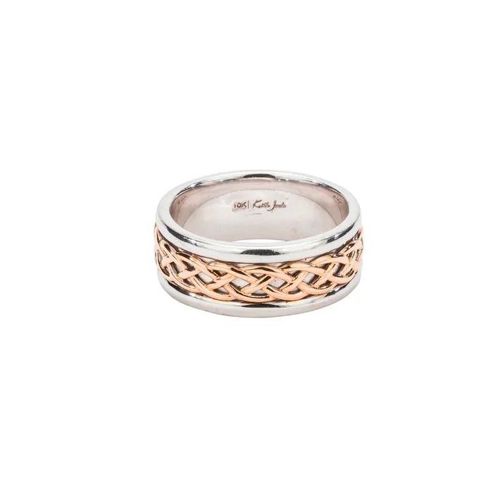 10k White and Rose Gold Celtic Weave ‘Kelty’ Ring