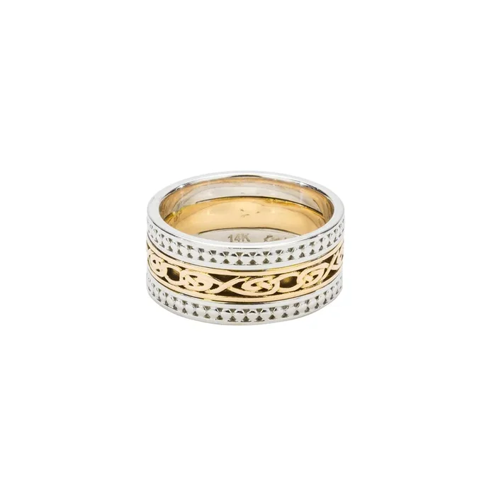 10k White and Yellow Gold Celtic Devotion Knot ‘Ruchill’ Ring