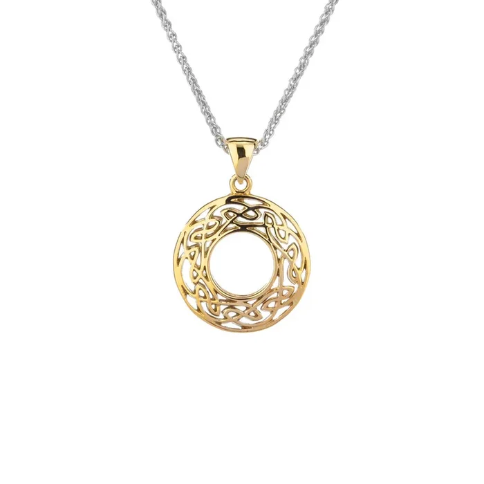 10K Yellow Gold Window to the Soul Round Pendant Small