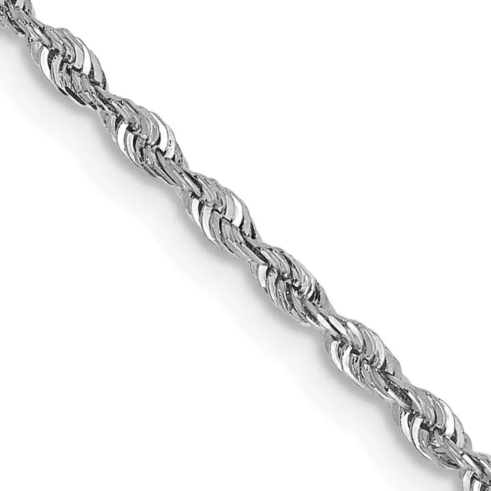 10KT White Gold 18-inch 1.85MM Diamond-cut Rope Chain