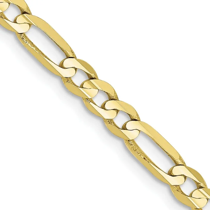 10KT Yellow Gold 18-inch 4MM Lobster Clasp Figaro Chain