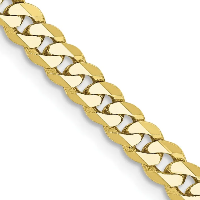 10KT Yellow Gold 20-inch 3.2MM Flat Beveled Curb Chain