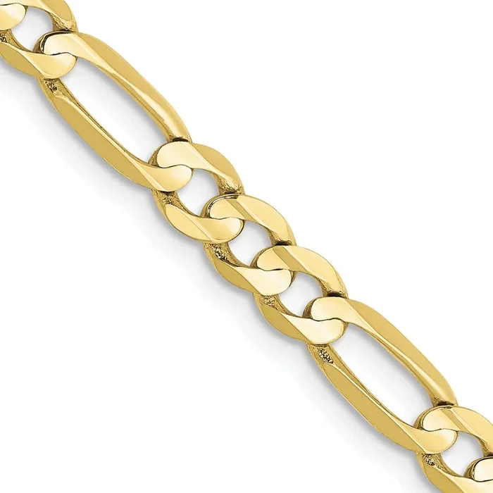 10KT Yellow Gold 20-inch 4.5MM Lobster Clasp Figaro Chain