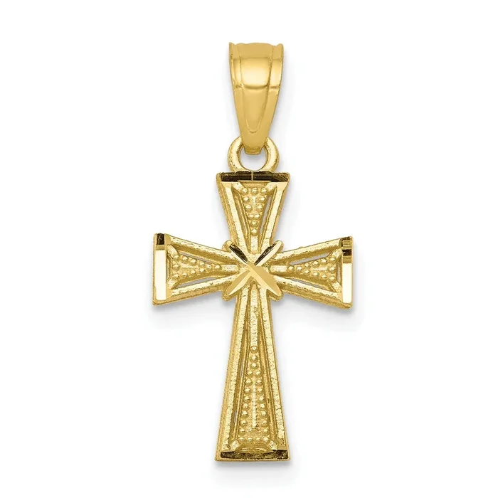 10KT Yellow Gold 20X11MM Cross Pendant. Chain Not Included