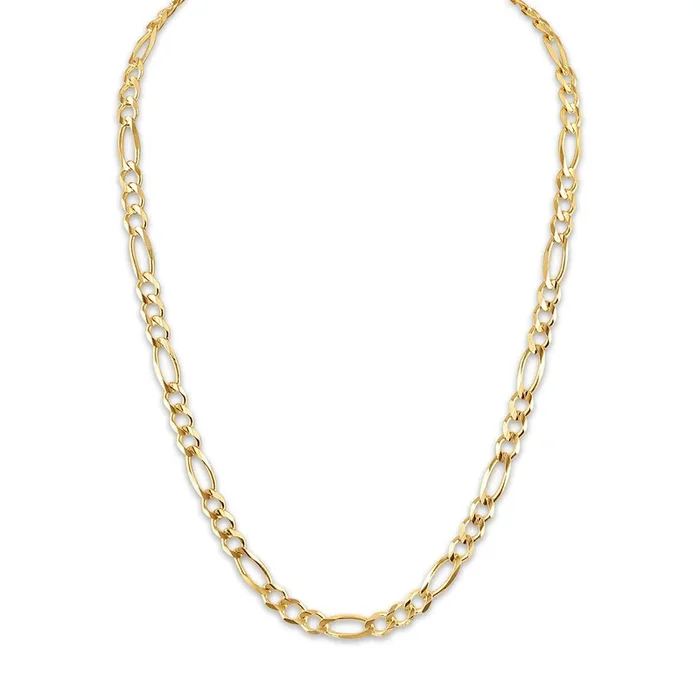 10KT Yellow Gold 24-inch 7.95MM Figaro Lobster Clasp Chain