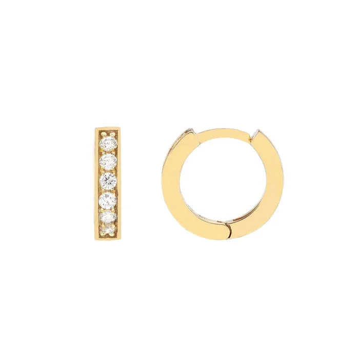 10mm Small Diamond Huggies