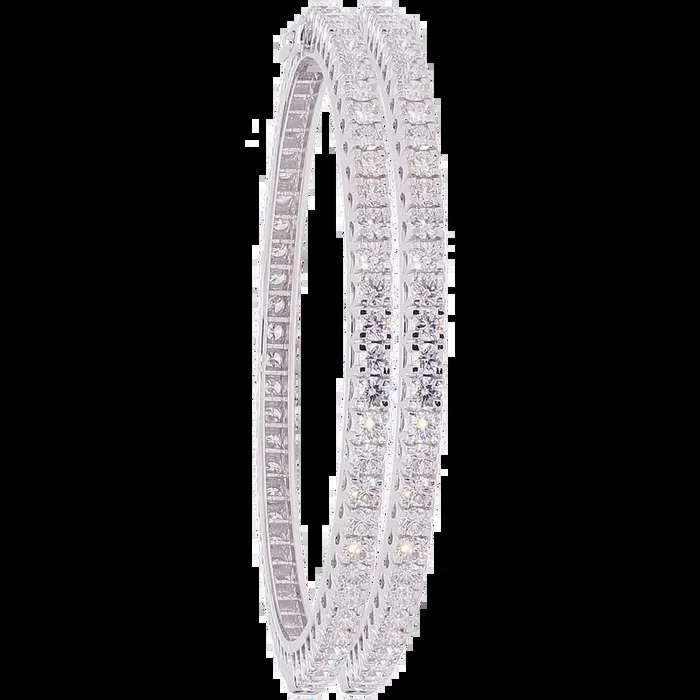 12.35Ct VVS/FG Diamond 2pcs Bangle in 18K White Gold