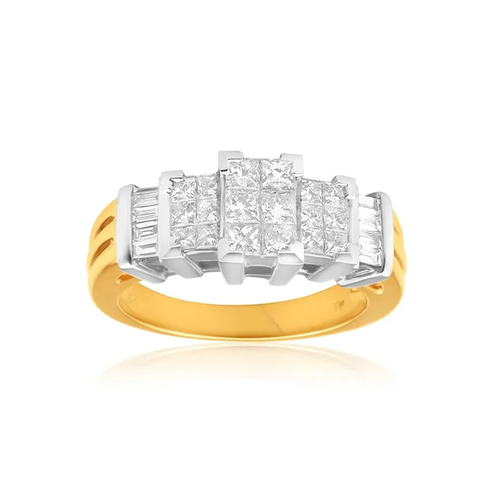 14ct Yellow Gold ‘Eminence’ Ring With 1 Carat Of Diamonds