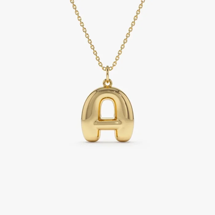 14K 20MM Balloon Initial Letter Pendant