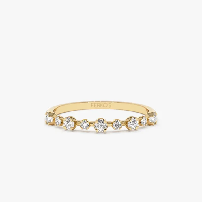 14k 4 Prong Petite Natural Diamond Ring