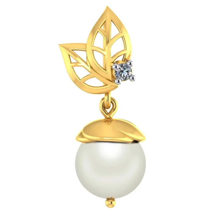 14k Alluring Pearl Drop Diamond Pendant For Women From Pc Chandra