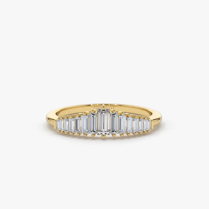 14K Baguette Diamond Tiara Ring