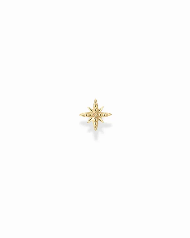 14k Beaded North Star Stud