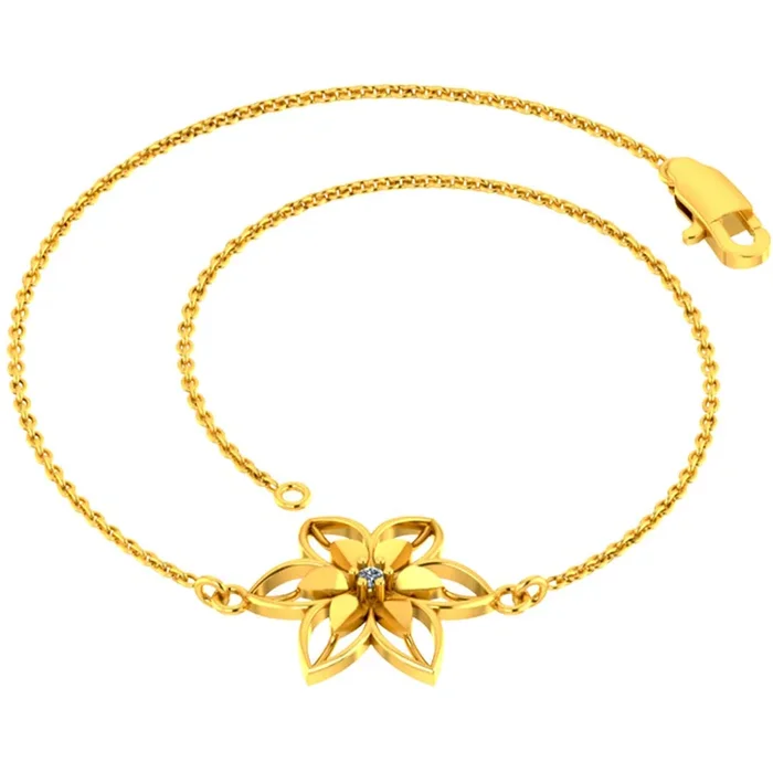 14k Designer Flower Motif Diamond Bracelet From Pc Chandra Diamond Collection