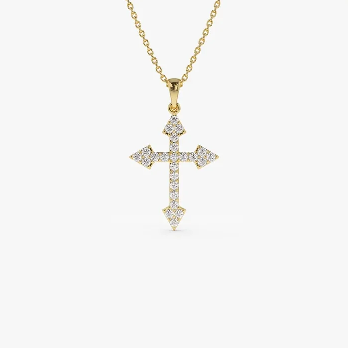 14k Diamond Cross Charm 0.45 ctw