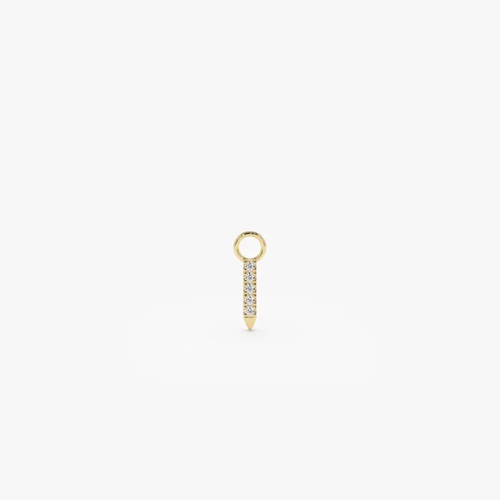 14k Diamond Spike Hoop Charm