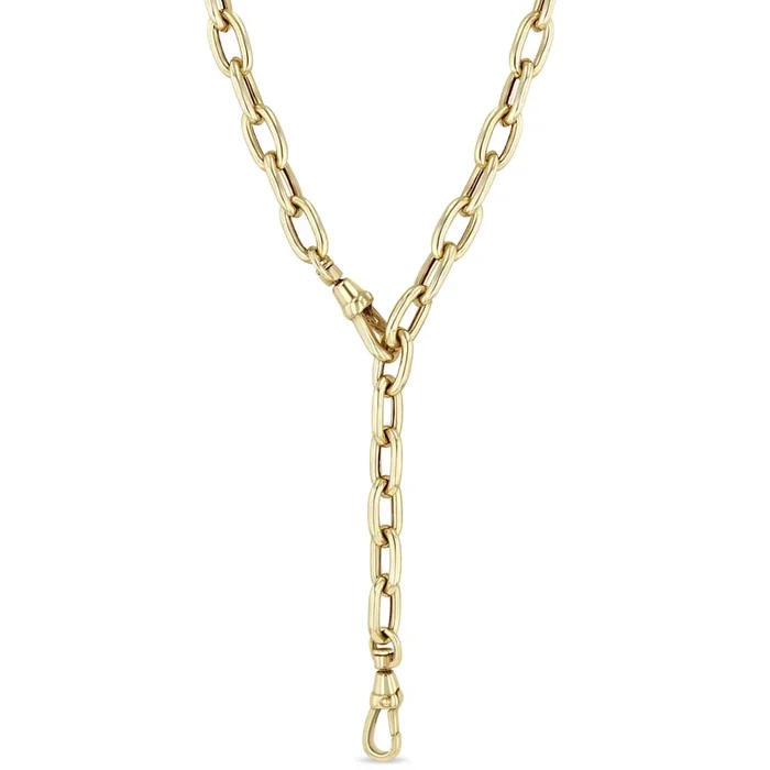 14k Extra Large Square Oval Link Chain Necklace with Swivel Clasps