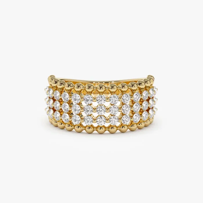 14k Floating Diamond Bubble Band