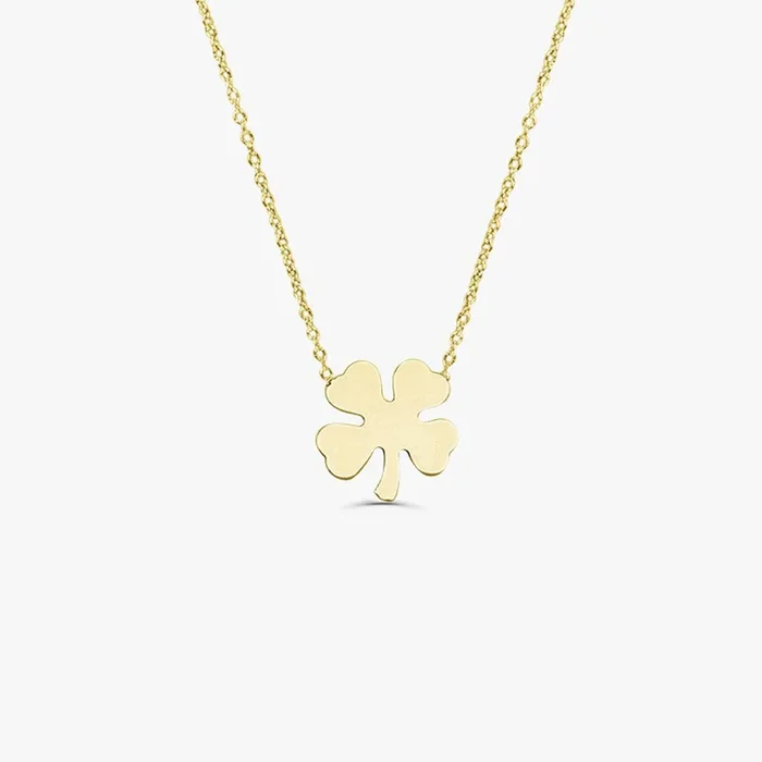 14K Four Leaf Clover Charm Necklace