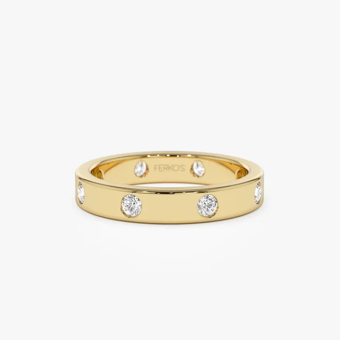 14k Full Eternity Flush Setting Round Diamond Band