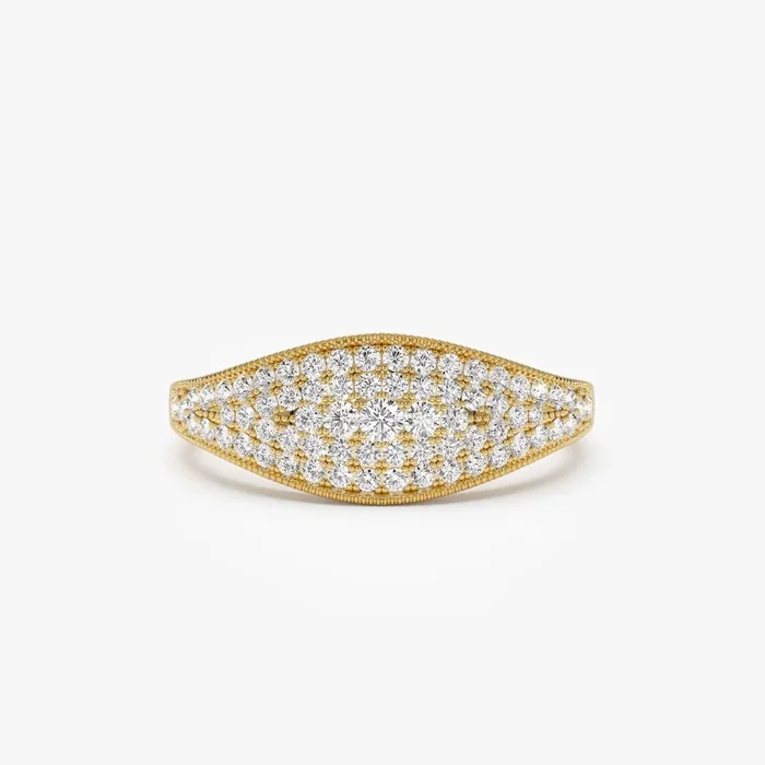 14k Glamorous Pave Setting Diamond Ring