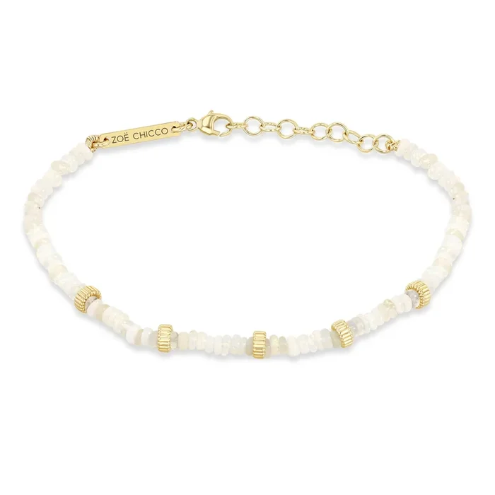 14k Gold & Fire Opal Rondelle Bead Bracelet – SALE