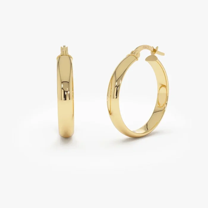 14K Gold 4MM Medium Hoops