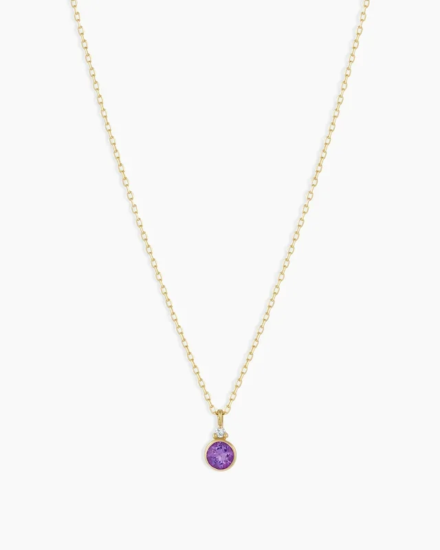14k Gold Birthstone Necklace