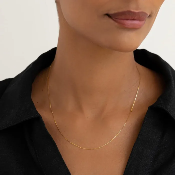 14k Gold Box Chain Necklace – Faye